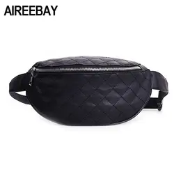 AIREEBAY поясная сумка для Для женщин поясная сумка женский пояс сумка черная кожаная талии пакеты Кроссбоди сумки женский деньги пояса