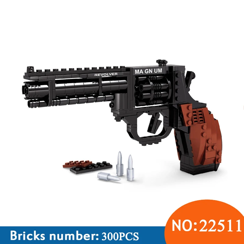 

Ausini 22511 300PCS revolver toys for children educational building blocks 3D DIY Figures Birthday Christmas Boy Gifts