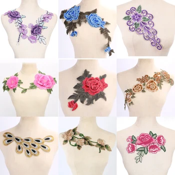 

New Flower Applique Lace Trim Collar Neckline Neck Embellishment White Sewing Supplies Accessories