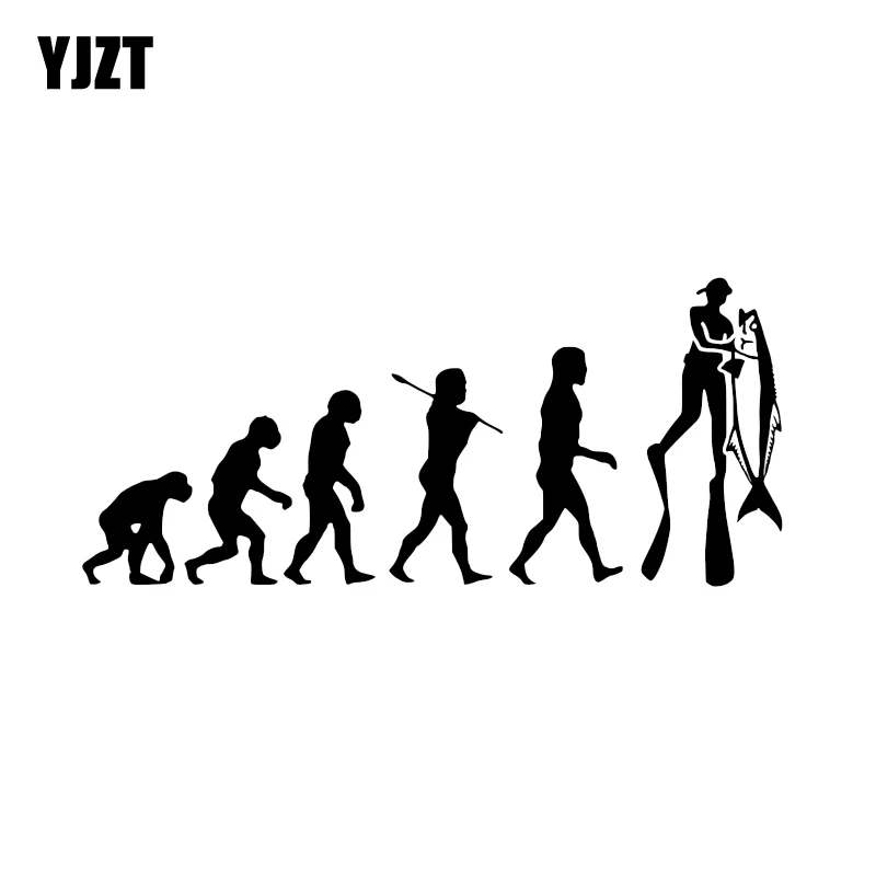 

YJZT 15.5*6.8CM Evolution Freediving Free Diving Speargun Mask Silhouette Graphics Car Sticker Decor Vinyl C12-0710