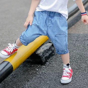 

2018 Summer New Children's Pants Fashion Boys Jeans Shorts Korean Solid Patch Boys Jeans Kids Casual Trousers Short Pants Outfit