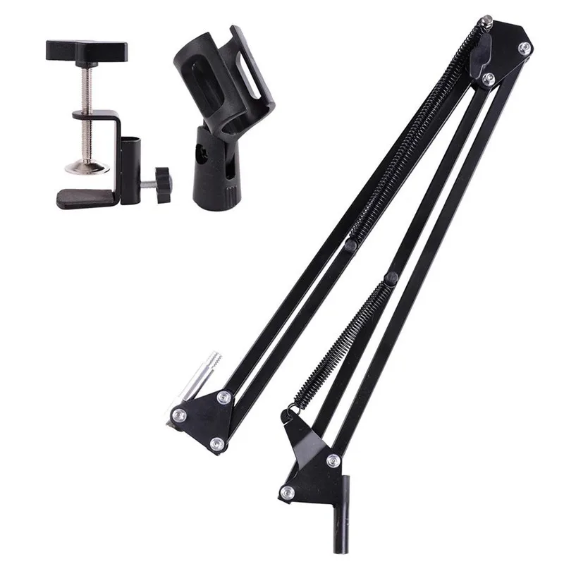 Original Brand Metal Extendable Recording Microphone Stand Tripod Boom Scissor Arm Holder With Microphone Clip Mounting Clamp -5