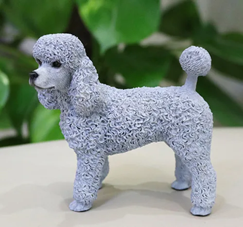 grey poodle dog figure collection 3