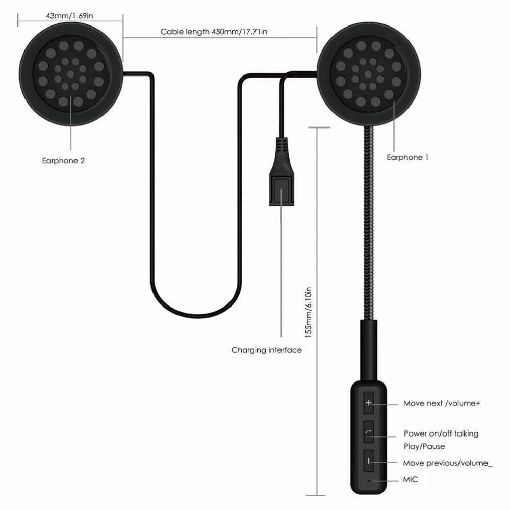 Мотор беспроводная Bluetooth гарнитура мотоциклетный шлем наушники Динамик Громкая связь музыка для MP3 MP4 смартфон