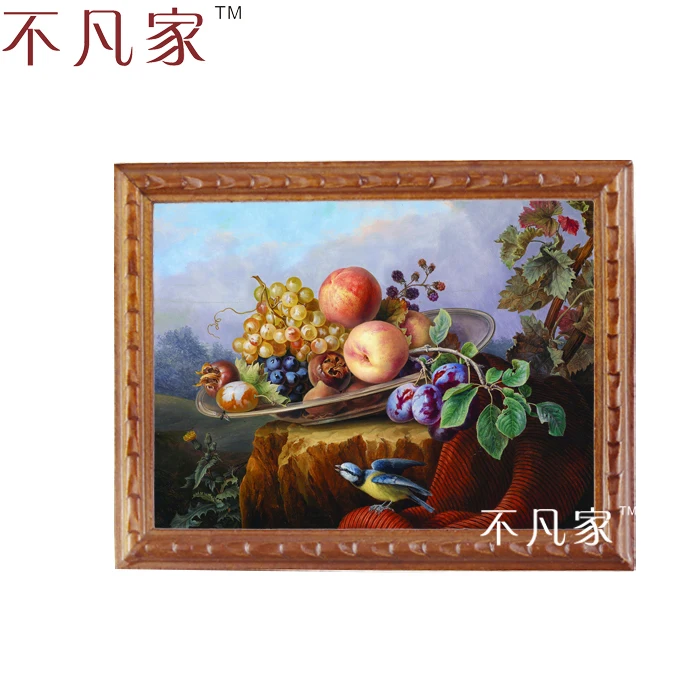 dollhouse Wholesale  1:12  scale miniatue Classical beautiful fruits oil Home Decorations Painting Frame B-8