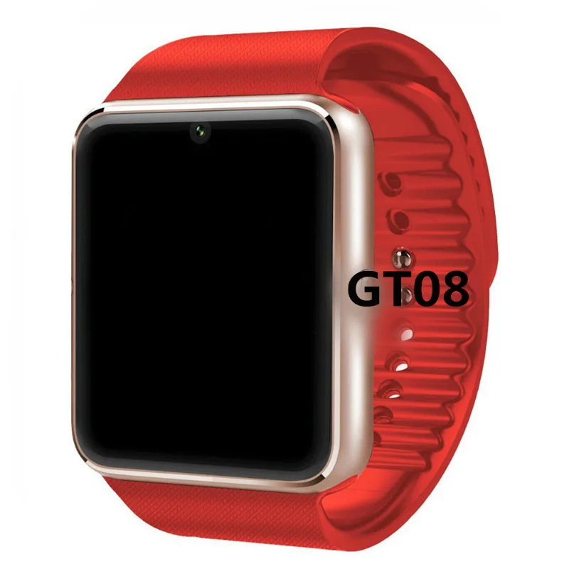 HIXANNY Bluetooth GT08 умные часы телефон лучшие умные часы Sim карта камера умные часы для Apple часы iphone Android - Цвет: Red