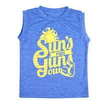 Летние топы, футболка для маленьких мальчиков синяя хлопковая футболка без рукавов с принтом «Sun Out» и надписью детские топы, футболки, детская одежда, жилет для малышей