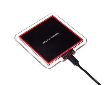 スクエアクリスタルポータブル通常用のパッドの充電チーワイヤレス充電器サムスンギャラクシー S6/S7 S8 エッジ iPhone × 7 8 プラス