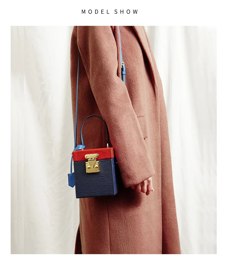 Новая мода Винтаж коробка с декоративным швом на Цвет Для женщин вечерние сумки из натуральной кожи через плечо мини, сумка-почтальон, сумка через плечо, сумочка для девушек с клапаном