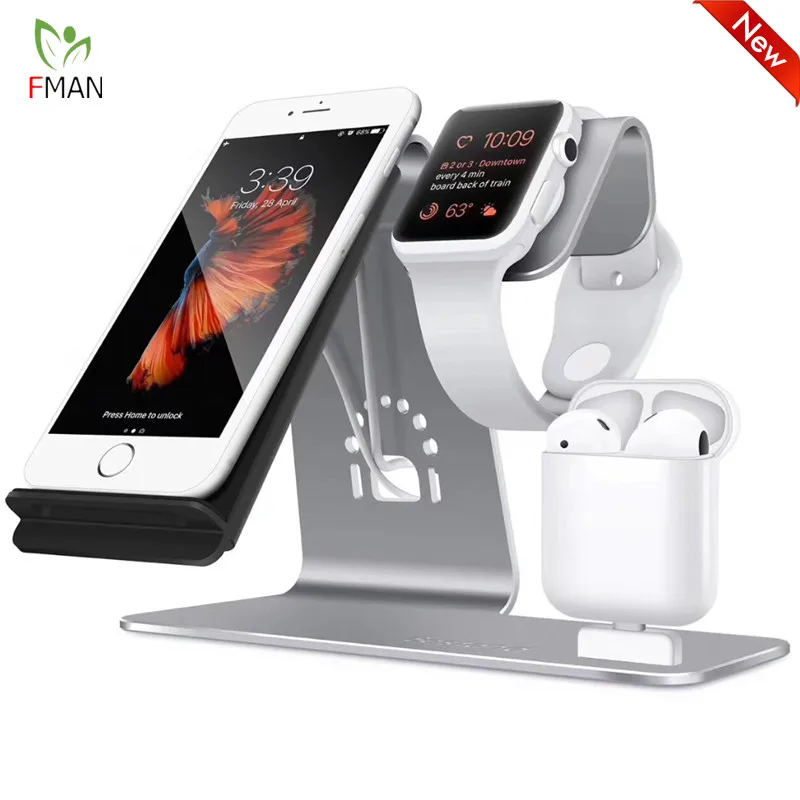 3 in 1 font b Wireless b font Charging Station Phone Holder Qi Fast font b