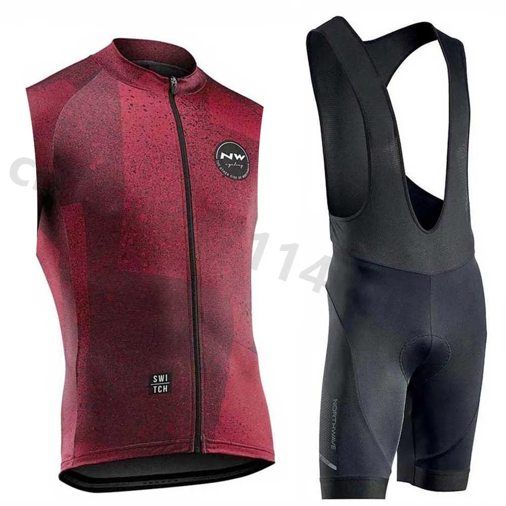 Новинка Лето NW Pro Мужская одежда для велоспорта велосипед maillot ropa ciclismo мужские без рукавов Велоспорт Джерси велосипед Bib шорты набор