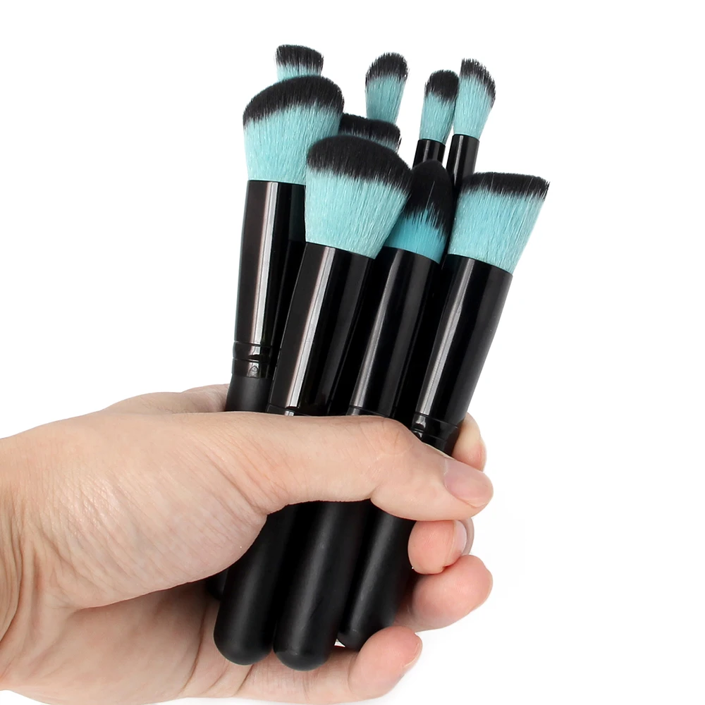 Hot Sale 10 Pcs Portable Professional Makeup Brushes Tool Makeup Brush Set Eye Shadow Brush Nose Foundation Brushe Kit (3)