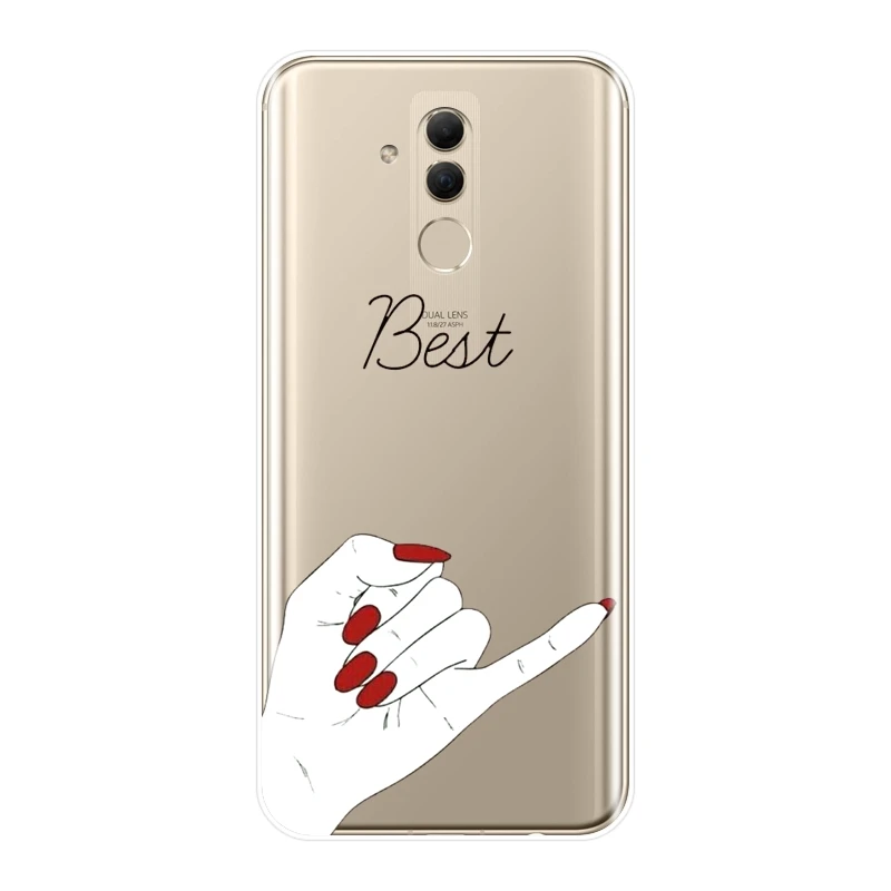 ТПУ задняя крышка для Huawei Mate 7 8 9 10 20 Lite силиконовый мягкий лучший друг милый чехол
