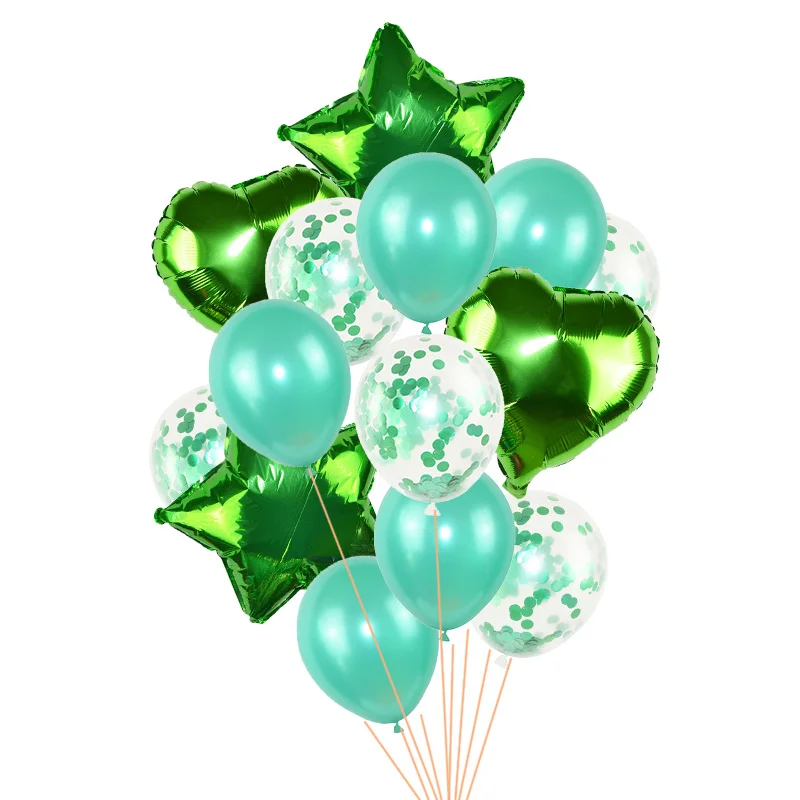 14 шт Разноцветные конфетти латексные шары Сердце Звезда Воздушные шары из фольги для свадьбы День рождения вечеринки Decora DIY Baby Shower Balon поставки