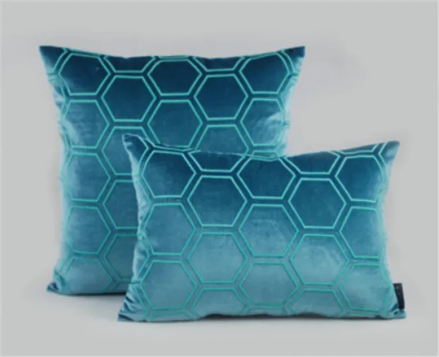 Роскошные Чехлы для подушек подушки с вышивкой 3D геометрические несколько дизайнов подушки Cojines декор для дивана - Цвет: Blue Water Cube