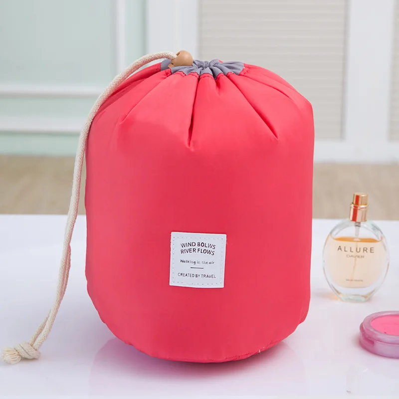 GABWE Женская круглая водонепроницаемая сумка для макияжа в путешествии Органайзер сумка для косметики женская хранение туалетных принадлежностей большая емкость - Цвет: Rose