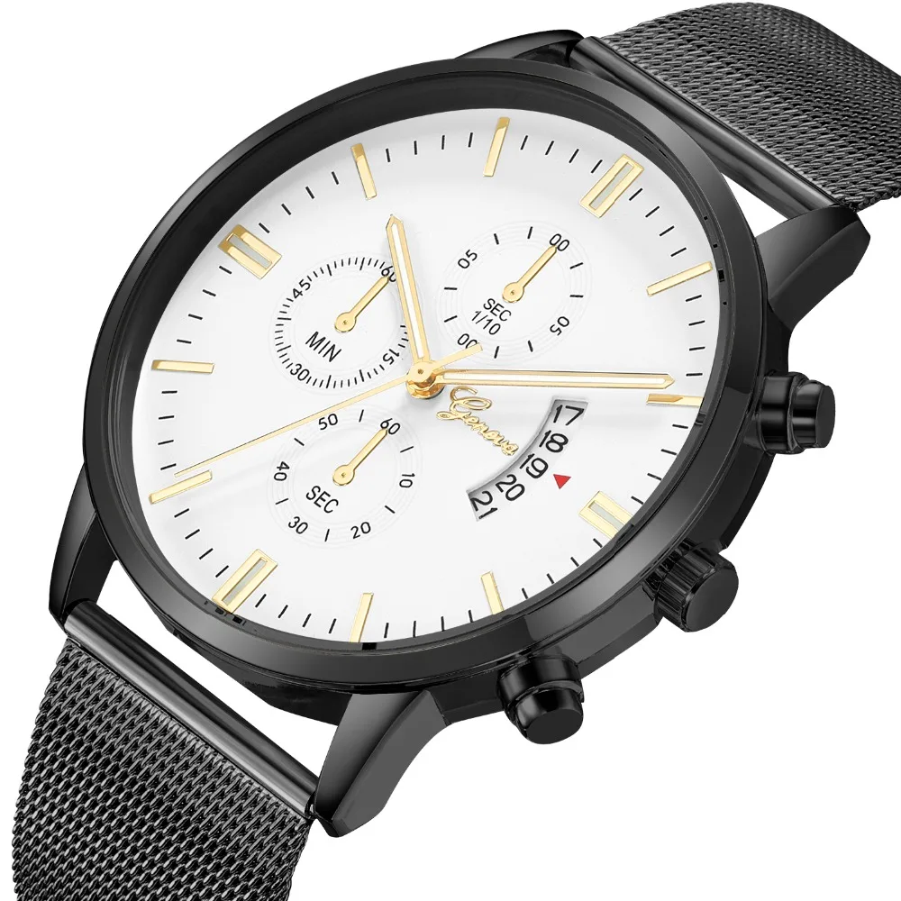 Geneva мужские часы модные часы в деловом стиле водонепроницаемые мужские часы простые взрослые наручные часы кварцевые часы мужские наручные часы