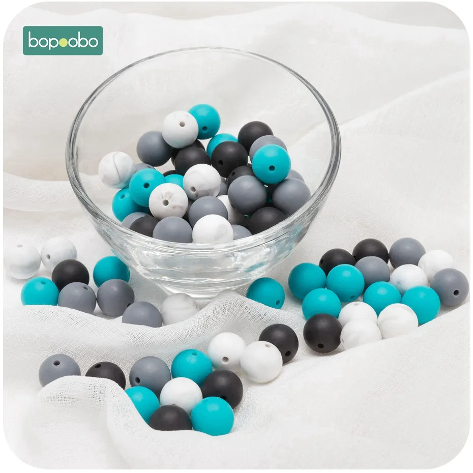 Contas de Silicone Fortalecimento do Treinamento do Dente Acessórios do Bebê Bopoobo Faça Você Mesmo Starter Kits Não-tóxico 100 pc 15mm 10 diy starter kits fortalecimento do treinamento do