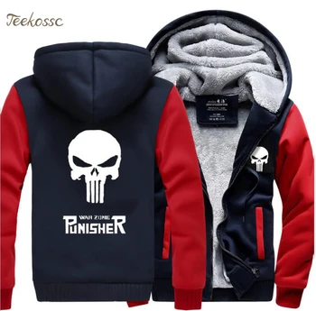 

Skull Hip Hop Streetwear Hoodies Men 2020 Winter Jacket Hombre Fleece Thick Hoodie Sweatshirts Men's Coat Clothes