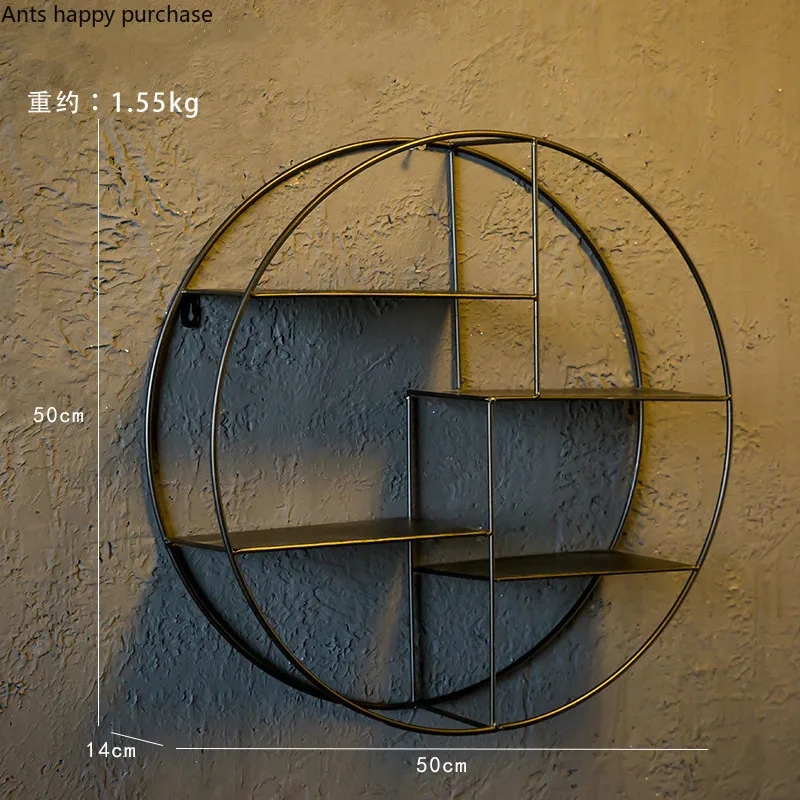 Настенная полка, украшение из кованого железа, настенная подвесная, в скандинавском стиле, для гостиной, спальни, украшение для дома, многофункциональная настенная полка