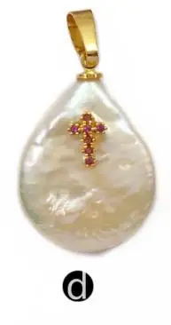 d WT-MP126 Natural Freshwater Pearl Pendant White Pearl With Heart&Cross Charm CZ Pave Pendant Women Pearl Necklace Pendant - Окраска металла: d