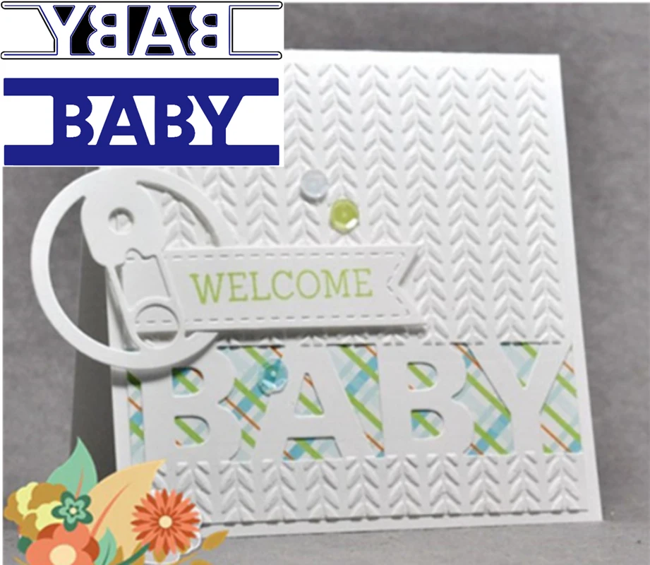 

HELLO BABY THANKS PARTY LUCKY LOVE HAPPY Letters Pattern Metal Cutting Dies Stencil Scrapbooking Embossing For Paper Card DIY