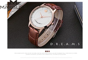 

Couple watches men and women Quartz watch waterproof lovers simple fashion writewatch leather strap clock 2019 new MARGUES brand