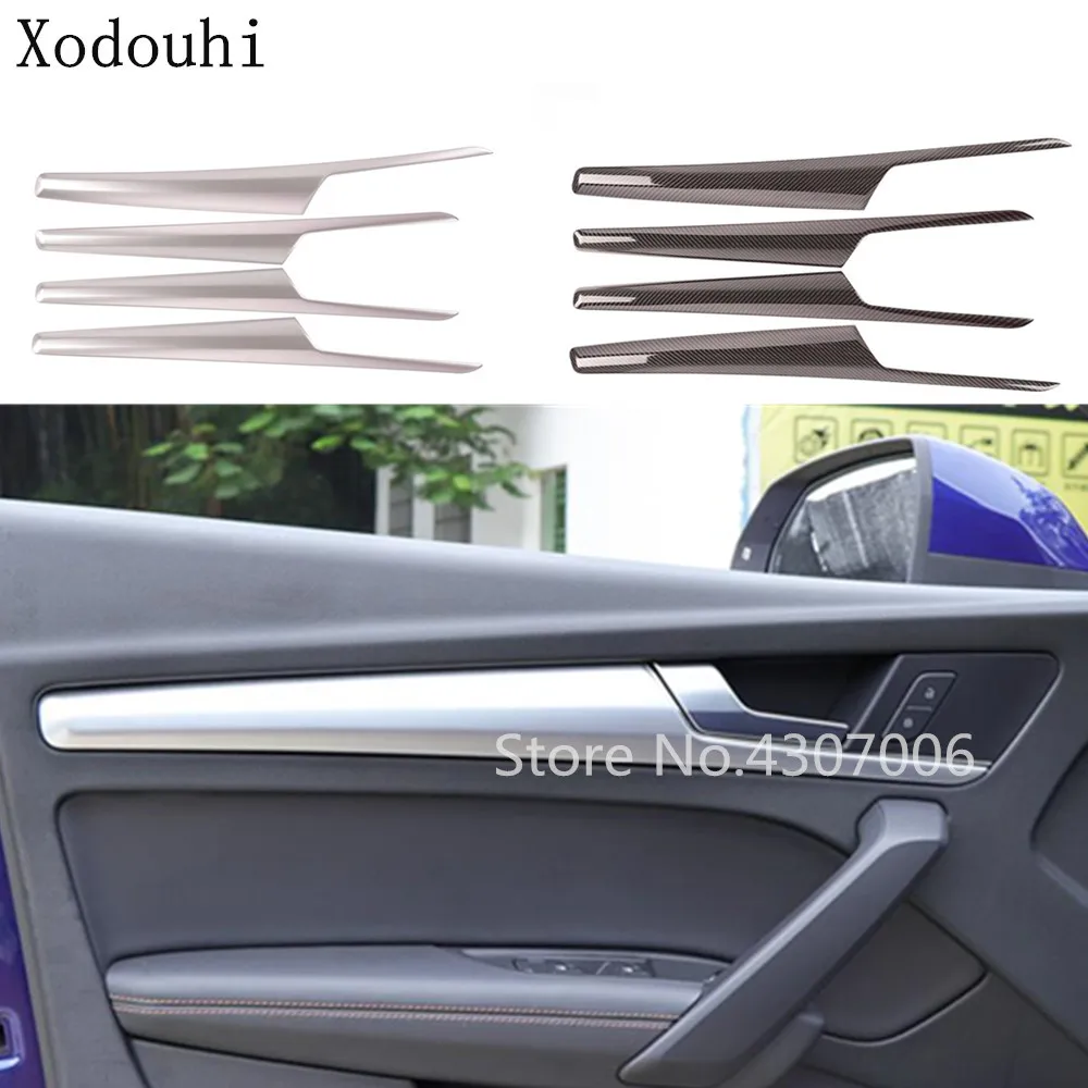 Car Body Styling Cover Detector Armrest Handrail Inner Door Bowl Trim Strip Frame Hoods 4pcs For VW Audi Q5 L Q5L 2018 2019 2020 |