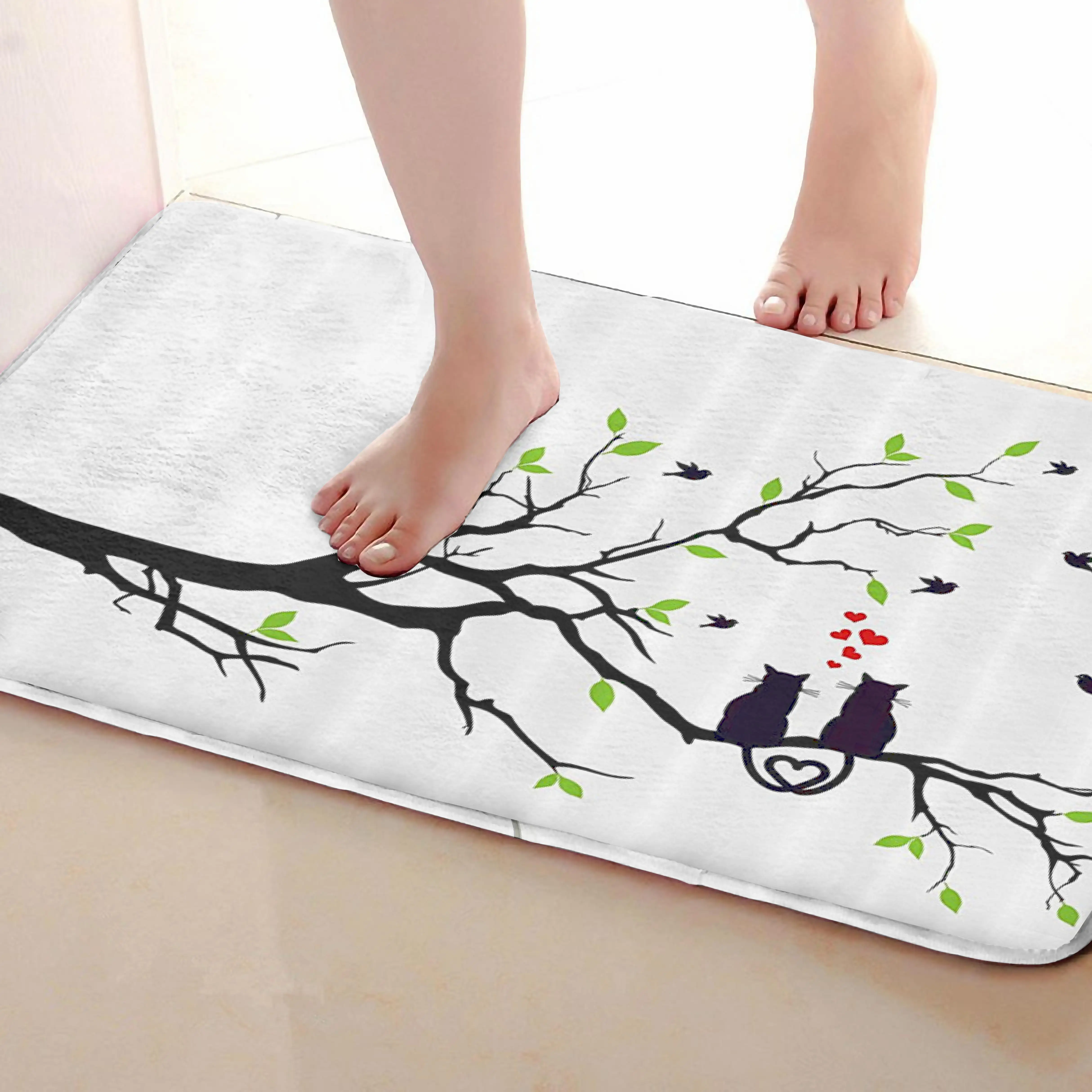 Кошек Стиль Ванная комната коврик, забавные Нескользящие коврик для ванной, душ, Шторы s аксессуары, соответствующие вашему душ Шторы