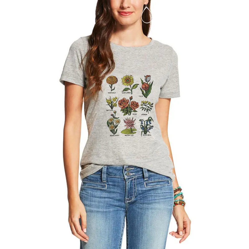 

Summer Women Clothes 2019 Harajuku Thin Section T Shirt Vegan Sunlight Plant Printed Tshirt Vogue Streetwear T-shirt Women Top