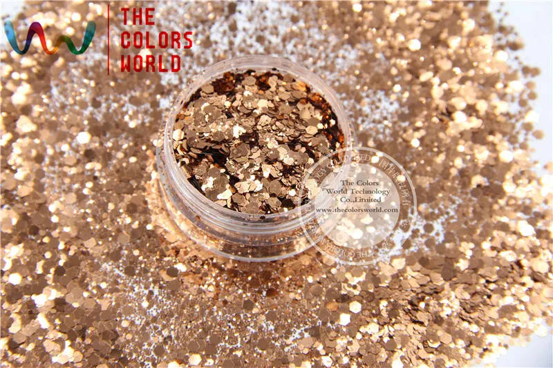 

HM2104-232 Cinnamon Color metallic luster Hexagon Shape Glitter Sequins for nail art DIY decoration and Halloween's decorations