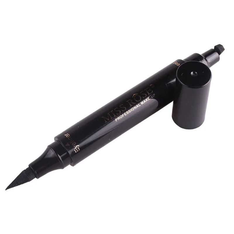 Мисс Роза бренд водонепроницаемый штамп Водостойкий карандаш для глаз двухсторонний макияж глаз легко носить черная жидкая подводка для глаз ручка-печатка