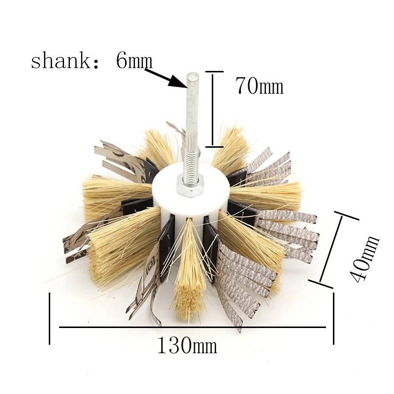 1 шт. вал установлен наждачная бумага сизаль и наждачная ткань щетина шлифовальная полировальная щетка колесо 6 мм хвостовик для древесины праймер шлифовальный