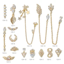 2 шт., кристальная подвеска на цепочке в форме капли воды, амулеты, украшения для ногтей, 13 видов, роскошные циркониевые Хрустальные Стразы для ногтей