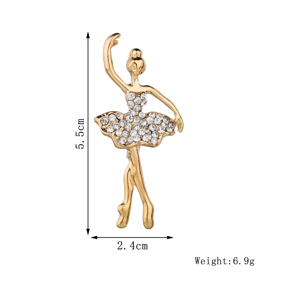 Модная брошь танцующей девушки высокого класса хрустальные аксессуары "Балерина" подарок