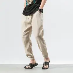 Тан 2019 китайский Стиль Повседневное мужские шаровары мужские штаны для бега Для мужчин Фитнес брюки мужской Китайская традиционная Harajuku