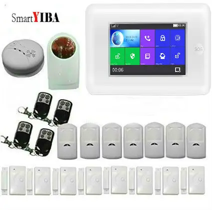 SmartYIBA Wifi GSM Smart Home Security Alarm System Kit Strobe Siren Wireless Remote Control Door Detector Burglar Alarm SmartYIBA Wifi GSM Smart Home Security Alarm System Kit Strobe Siren Wireless Remote Control Door Detector Burglar Alarm