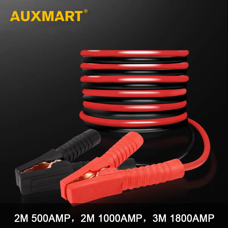 AUXMART 2 M 500AMP 1000AMP 3 M 1800AMP batería de coche Cable de arranque de emergencia alambre AUXMART 2 M 500AMP 1000AMP 3 M 1800AMP batería de coche Cable de arranque de emergencia alambre
