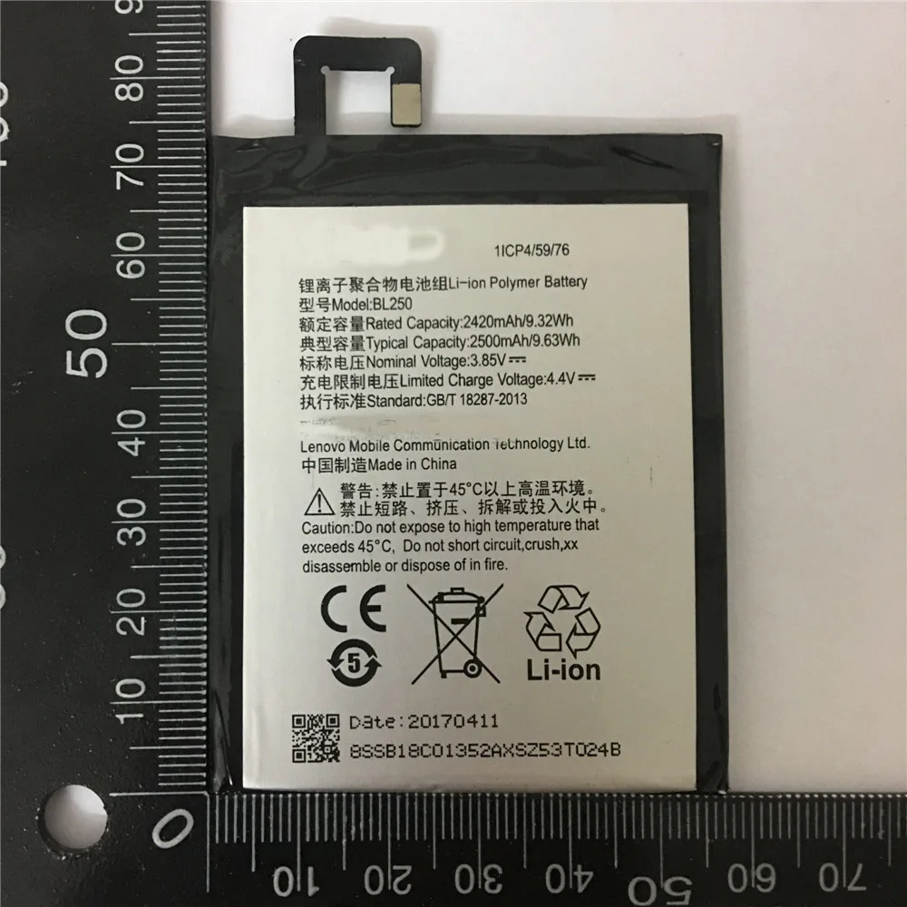 

FOR Lenovo VIBE S1 S1c50 S1a40 BL250 battery Rechargeable Li-ion Built-in mobile phone lithium polymer battery