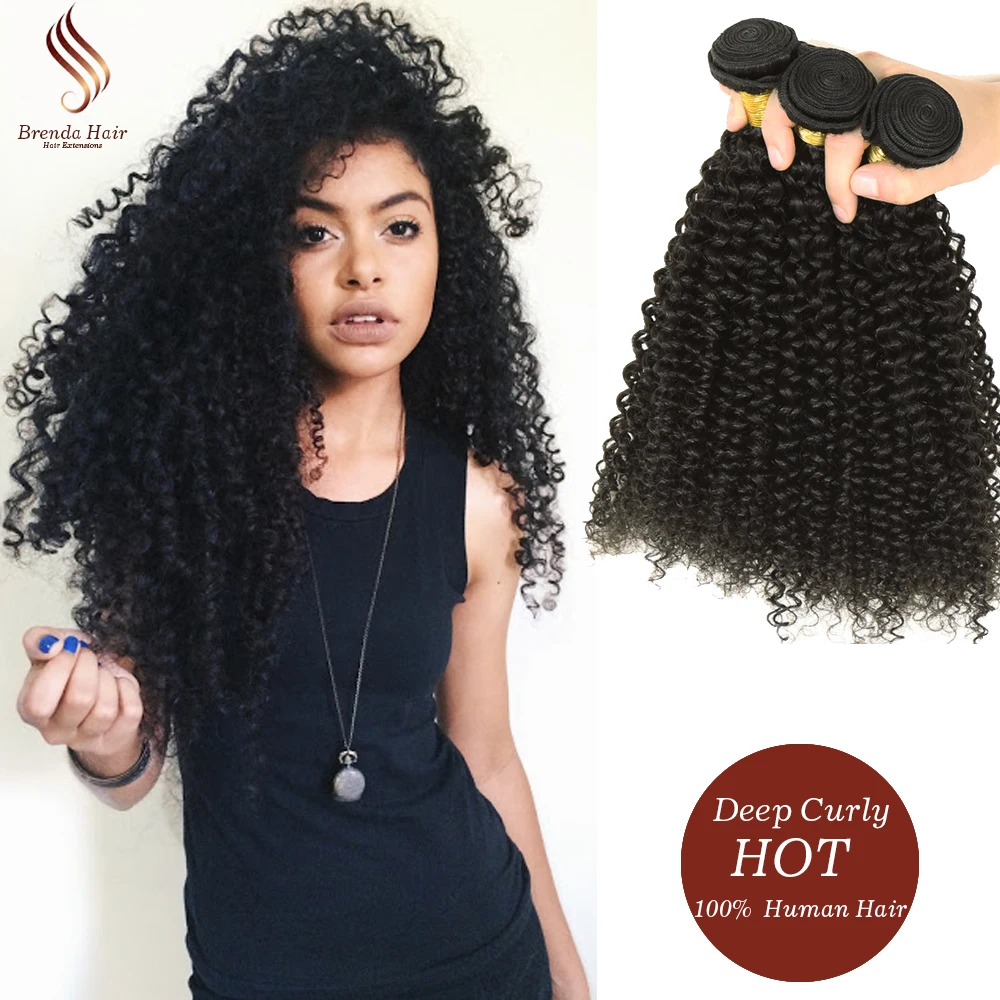

8A Brazilian Virgin Hair Deep Wave Human Hair Weave 3 Bundles Brazilian Deep Curly Virgin Hair Bundles Deep Wave Brazilian Hair
