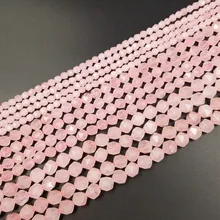 Lii Ji граненые бусины из натурального камня розового кварца 5x6-7x8-8x10 мм 39 см DIY для изготовления ювелирных изделий браслет ожерелье