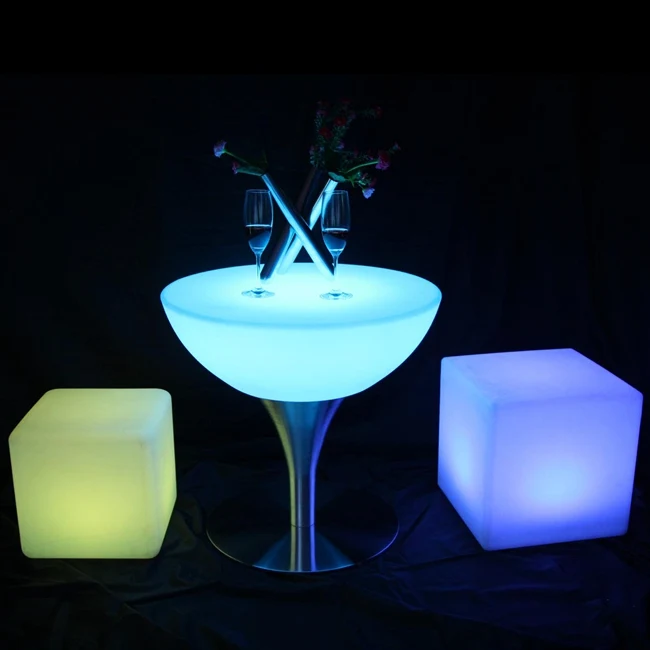 SK-LF18 (D60*H56cm) Led Bar Furniture Illuminous Glowing Coffee Bar Table with 24 keys remote control For Party Event 2pcs/Lot SK-LF18 (D60*H56cm) Led Bar Furniture Illuminous Glowing Coffee Bar Table with 24 keys remote control For Party Event 2pcs/Lot