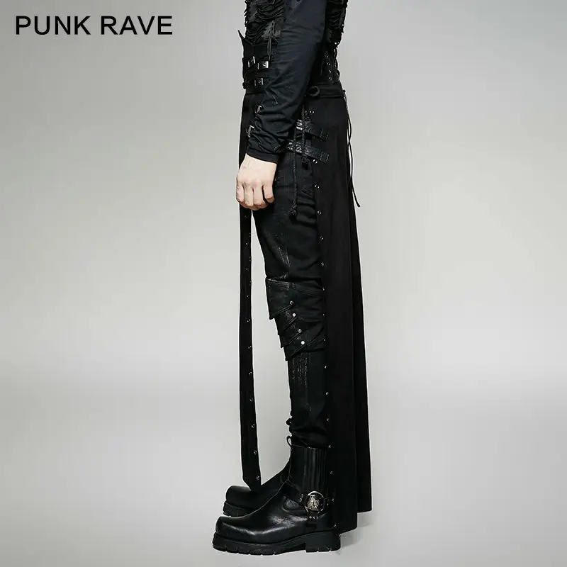 New Punk Rave Gothic Rock Mens Skirt Pants Cargo steampunk Brand quality Q298 MALE
