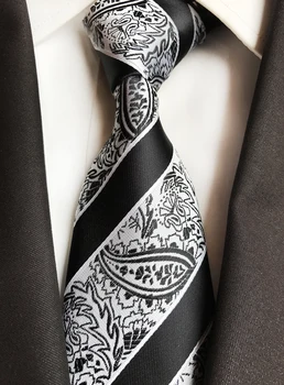 

8cm Mens Formal Occasion Tie Fashion Wedding Party Necktie Stripe with Paisley Pattern