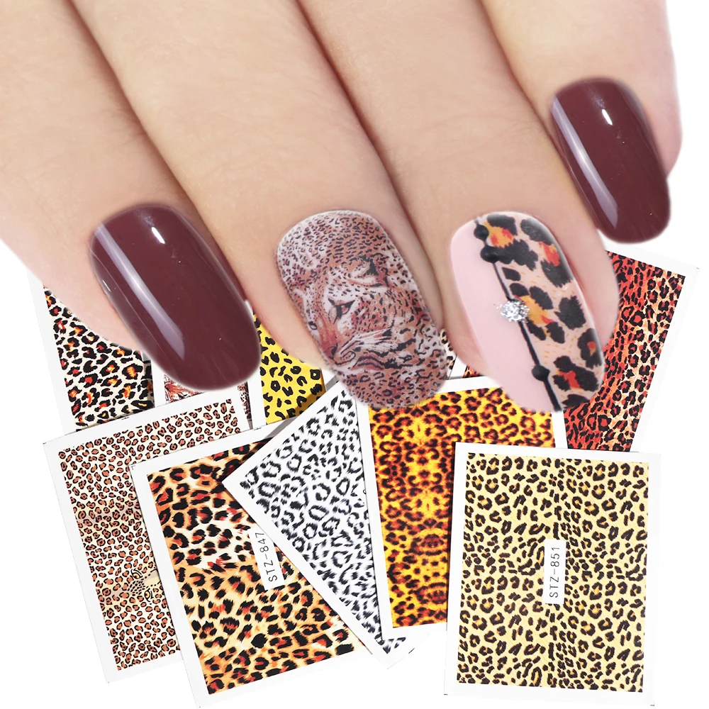 

1pcs Leopard Nail Art Sticker Charm Sexy Wraps Animal Water Transfer Decal Slider DIY Manicure Decoration Accessory LASTZ845-855