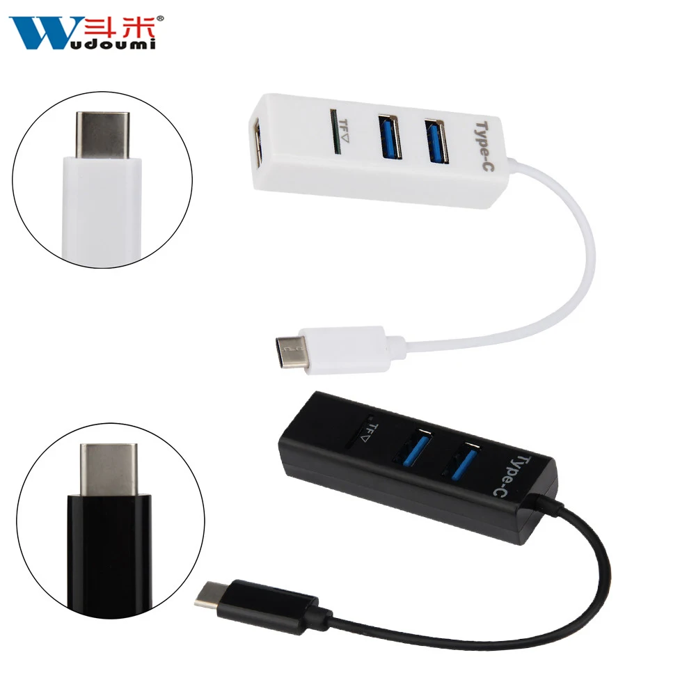 For Macbook Type C PC Mini External USB 3.1 Type C HUB Card Reader USB C HUB Micro SD/TF Flash