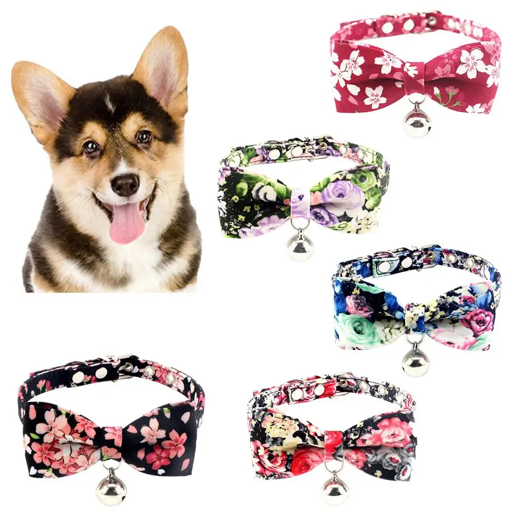 

Cat Kitten Puppy Dog Collar Bow Tie Bell Flower Neck Strap Band Pet Supplies