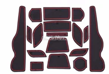 17PCS Non-Slip Rubber Interior Car Door Armrest Storage Panel Mat Cup Holder Slot Pad Mats Cover For Honda CRV CR-V 2015