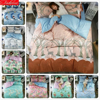 

AB Side Duvet Cover Bedding Set Quilt Comforter Pillow Case Soft Comfortable Bed Linens Single Double Queen King Size Bedspreads