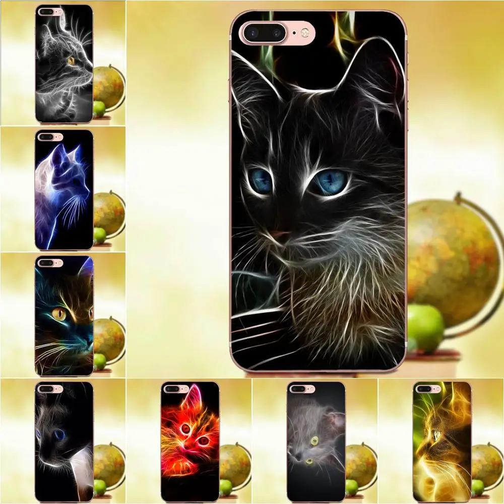 

For Huawei Mate 7 8 9 10 P7 P8 P9 P10 P20 Lite Plus Pro GR5 P Smart 2017 Soft TPU Print Capa Light Fractal Cat Pattern Artwork